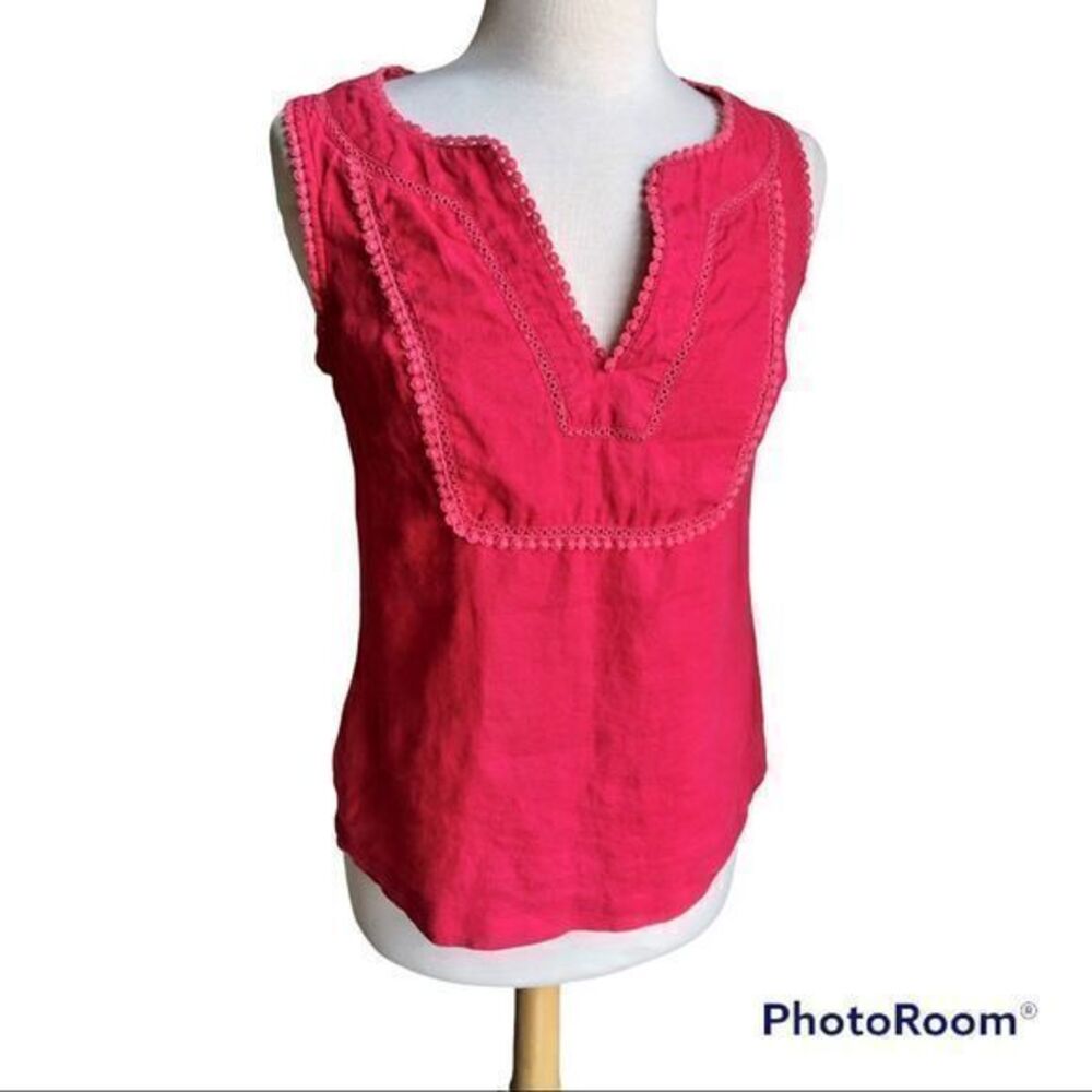 Boden magenta‎ Abigail 100% linen sleeveless top 6